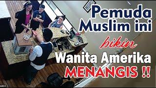 Perhatikan apa yang dilakukan pemuda Muslim ini bikin wanita Amerika menangis