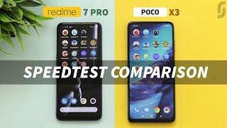 POCO X3 vs RealMe 7 Pro  Speed Test Comparison - TechRJ