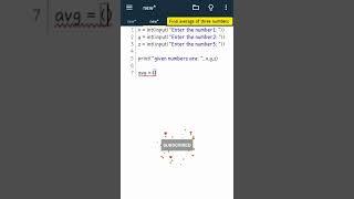 Average of three number in python  #shorts #codexinfo