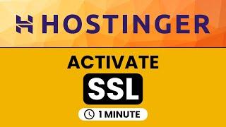 How To Activate ssl In Hostinger  | How To Enable ssl In Hostinger | Hostinger ssl Install