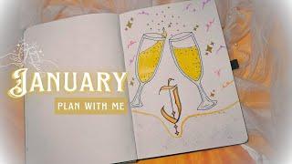 January Bullet Journal Setup | Plan with Me | Champagne, Sparkles  & Creative Ideas! 