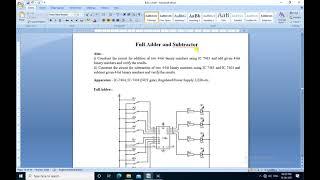 Proteus Design of 4 bit Full adder and Subtractor