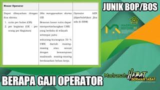 BERAPA HONOR OPERATOR SEBENARNYA...??? YANG SESUAI JUKNIS TERBARU