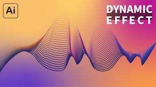 Adobe Illustrator Tutorial: Dynamic Wave Line Effect / Dynamic Wave Background 