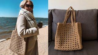  Tied in one breath. Lightweight jute shopper. @Katya SHODDI crochet