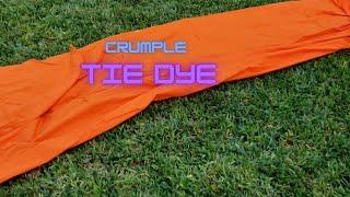 Tie dye patterns:  crumple dyeing orange and green beautiful results #tiedyetutorial #crumpletiedye