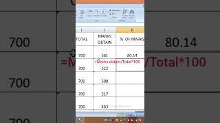 percentage calculate in excel