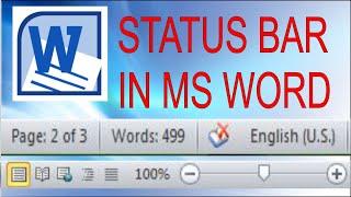 Status Bar In MS Word | Use of Status bar | What is Status bar