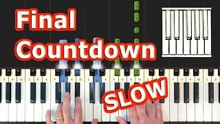 Europe - The Final Countdown - Piano Tutorial EASY SLOW - How To Play (Synthesia)