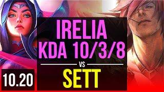 IRELIA vs SETT (TOP) | 3 early solo kills, KDA 10/3/8 | KR Master | v10.20