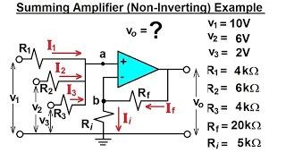 Electrical Engineering: Ch 5: Operational Amp (9 of 28) Summing Amplifier (Non-Inverting) Example