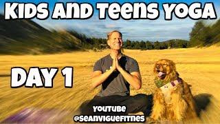 Best Beginner Yoga for Children, Kids & Teens - Dogs & Pigeons Class w/ Sean Vigue & Addie Dog