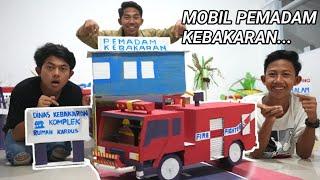 BIKIN MOBIL PEMADAM KEBAKARAN SI PENYELAMAT, SUPER KEREN! | KREASI KARDUS MINIATUR | Mikael TubeHD