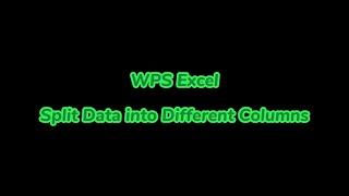 WPS Office (Excel): Split Data into Different Columns