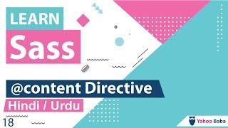 Sass @content Directive Tutorial in Hindi / Urdu