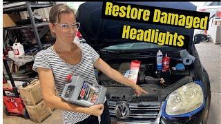 She put WHAT in the headlights?? (Headlight Restoration) Volkswagen Jetta 2.5