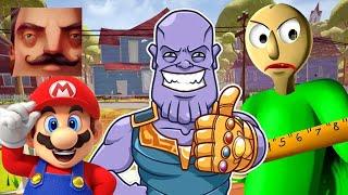 Hello Neighbor - New Secret Neighbor Thanos Baldi Shrek Mario History Gameplay Walkthrough