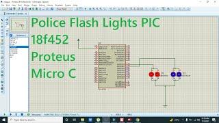 how to make police flash lights with pic microcontroller in proteus using mico c code