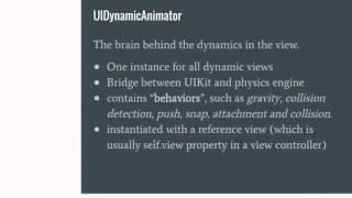 Swift 3 Lecture 8   UIKit Dynamics