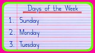 Sunday Monday | Days Name | Days of the Week | Sunday Monday ki Spelling | Weeks Name