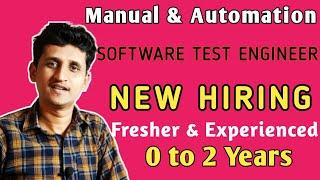 Software Testing Jobs | Hiring for QA Engineers | Manual & Automation Testing | Pradip Khedkar