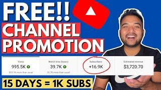  HOW TO PROMOTE YOUR YOUTUBE CHANNEL for FREE (2024)  Grow YouTube Channel Fast (1000 Subscribers)