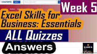 Coursera| Excel Skills for Business: Essentials| ALL Quiz/Answers| Week 5