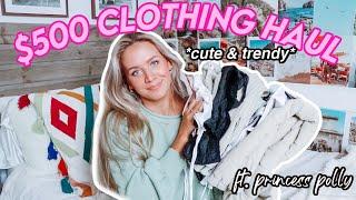 $500 trendy & cute try on clothing haul 2021!