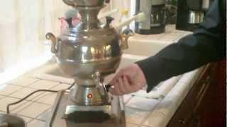 Making Delicious Relaxing Persian Tea with Electric Tea Maker " Samavar"  3/13/2013  www.tangonation