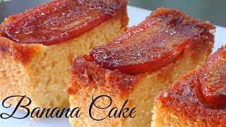 Upside-Down Banana Cake Recipe| Banana Cake | Easy moist banana cake recipe