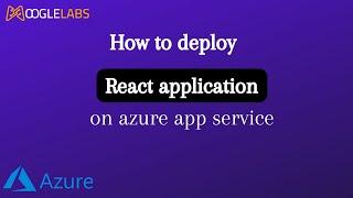 Deploy react application on azure app service
