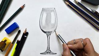 How To Draw Glass With Graphite Pencils | Texture Drawing Tutorial