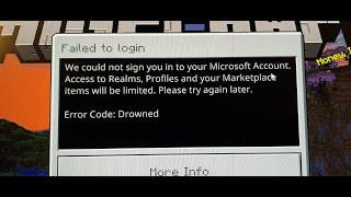 Fix Minecraft Bedrock Edition Error Drowned We Could Not Sign You In To Your Microsoft Account