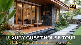 Luxury Small Guest House Tour: Bold Black Accents, Tropical Outdoor Spaces & Stylish Modern Kitchens