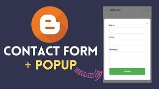 Show Contact Form Popup in Blogger With Button Click (Hindi)