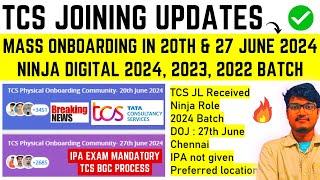 TCS Remaining Joining Letter Out | TCS Joining Update | IPA Exam Mandatory | BGC Process | 2024-2022