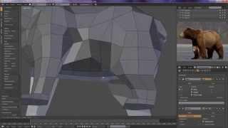 TIMELAPSE: Blender3d - lowpoly style Bear modeling. An hour at 6 minutes