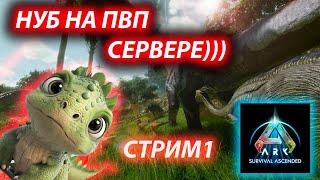 ARK КАК ВЫЖИТЬ НУБУ НА ПВП В ОДИНОЧКУ???))