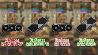 Radeon RX 9070 XT vs Geforce RTX 5070 Ti vs RX 9070 vs RTX 5070 with 9800X3D (7 Games / QHD / 1440p)