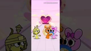 Kiss Run Challenge : Angel Oren vs Pinki #sprunki  #pinki  #oren  #shorts