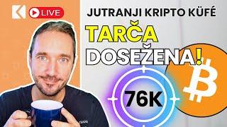 Kriptovalute: Bitcoin dosegel tarčo 76K - Jutranji Kripto Küfé LIVE