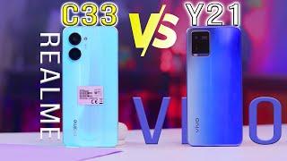 Realme C33 Vs Vivo Y21 Full Comparison | Speed , Battery And Camera Test !