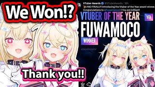 FUWAMOCO reacts to them winning Vtuber of the Year Award in the VTuber Awards 【Hololive】