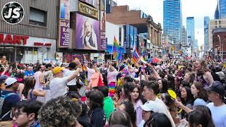 Toronto Pride Parade 2024! Massive Crowds Downtown on Yonge Street