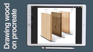 DRAWING WOOD ON PROCREATE - walk-through tutorial