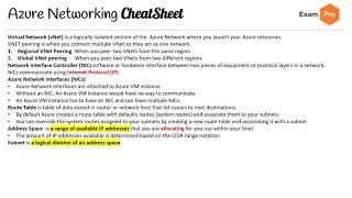 AZ 104 — Networking CheatSheet