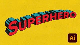 ‍️ Superman Comic Book Text Effect Illustrator Tutorial
