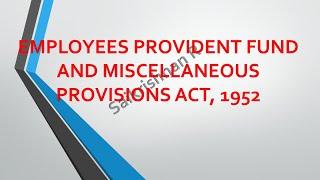 Industrial Laws | Employee Provident Fund and Miscellaneous Provisions Act 1952 in Tamil | CMA inter