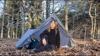 Bivouac seule en foret 