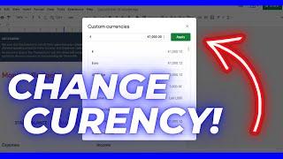 How to Change Google Sheets Currency in 1 Minute!